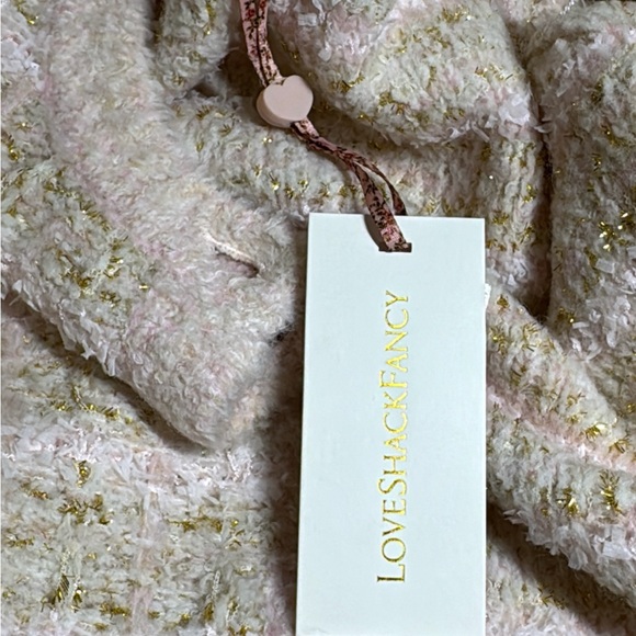 LoveShackFancy Saxson Cardigan in Cream Puff Pink - Picture 5 of 9